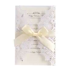 White Invitation Card Thank You Card Laser Cut Christmas Greeting Card
